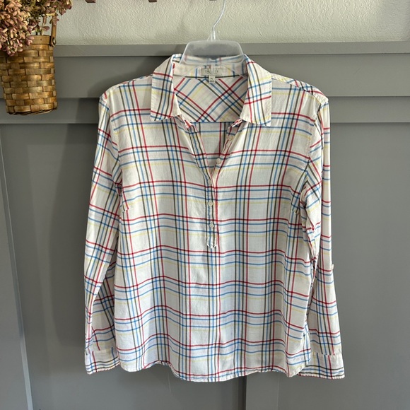 Talbots Tops - Talbots 100% Cotton Plaid Popover